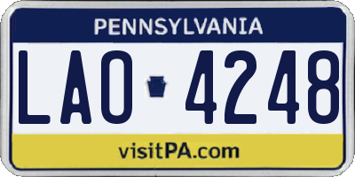 PA license plate LAO4248
