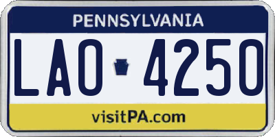 PA license plate LAO4250