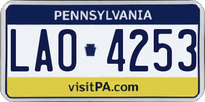 PA license plate LAO4253