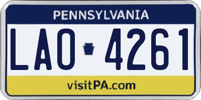 PA license plate LAO4261