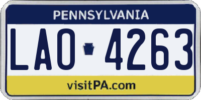 PA license plate LAO4263