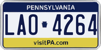 PA license plate LAO4264
