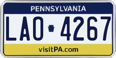 PA license plate LAO4267