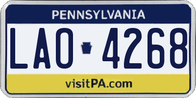 PA license plate LAO4268
