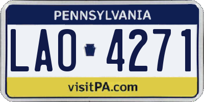 PA license plate LAO4271