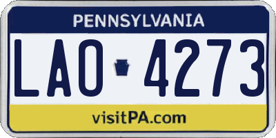 PA license plate LAO4273