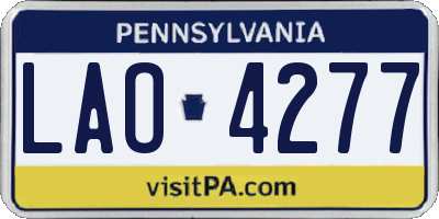 PA license plate LAO4277