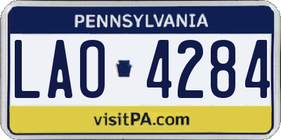 PA license plate LAO4284