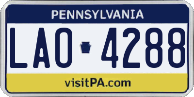 PA license plate LAO4288