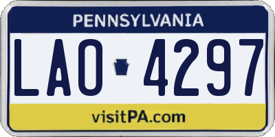 PA license plate LAO4297