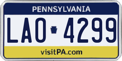 PA license plate LAO4299