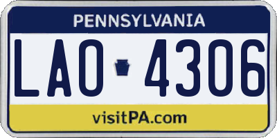 PA license plate LAO4306