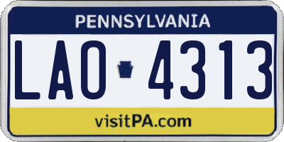 PA license plate LAO4313