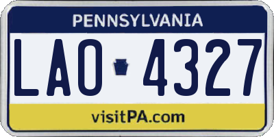 PA license plate LAO4327