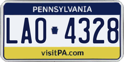 PA license plate LAO4328