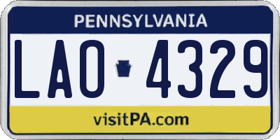 PA license plate LAO4329