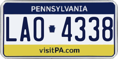 PA license plate LAO4338