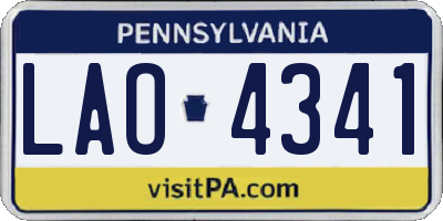 PA license plate LAO4341