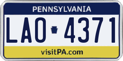 PA license plate LAO4371