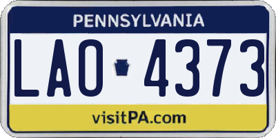 PA license plate LAO4373
