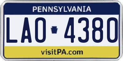 PA license plate LAO4380