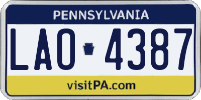 PA license plate LAO4387
