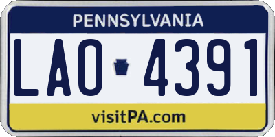 PA license plate LAO4391