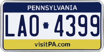 PA license plate LAO4399