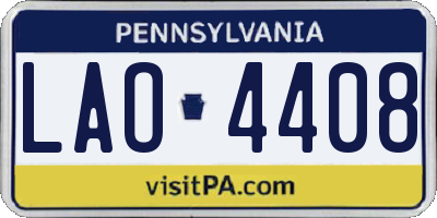 PA license plate LAO4408
