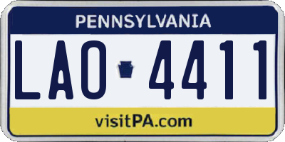 PA license plate LAO4411