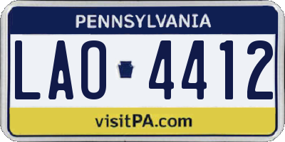 PA license plate LAO4412