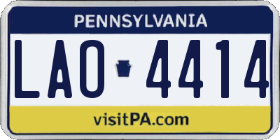 PA license plate LAO4414