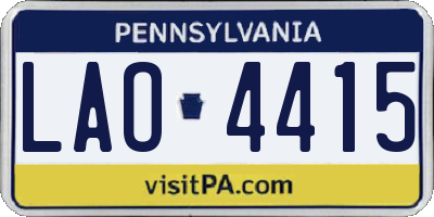 PA license plate LAO4415