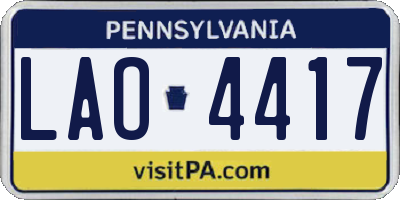 PA license plate LAO4417
