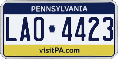 PA license plate LAO4423