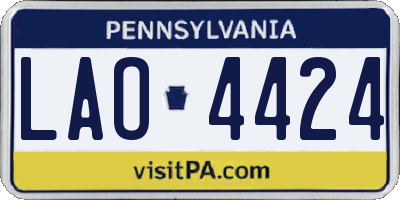 PA license plate LAO4424