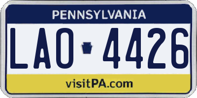 PA license plate LAO4426