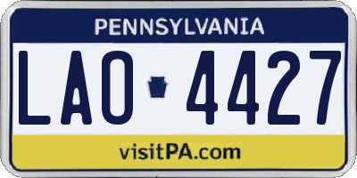 PA license plate LAO4427