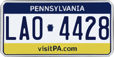 PA license plate LAO4428