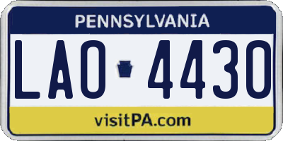 PA license plate LAO4430