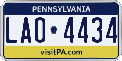 PA license plate LAO4434