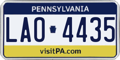 PA license plate LAO4435