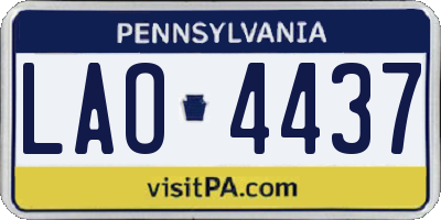 PA license plate LAO4437