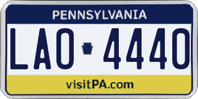 PA license plate LAO4440