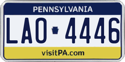 PA license plate LAO4446