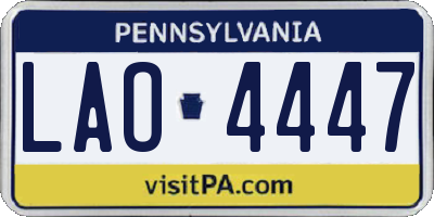 PA license plate LAO4447