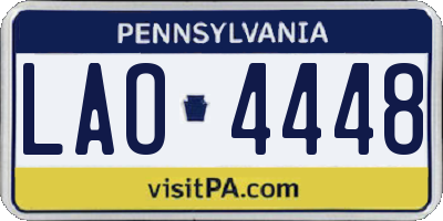 PA license plate LAO4448