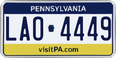 PA license plate LAO4449