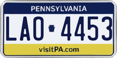 PA license plate LAO4453