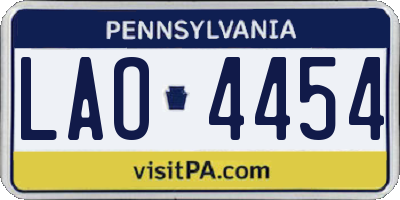 PA license plate LAO4454